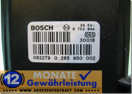 ABS Block 3451-6753642 0265225005 Bosch 0-265-950-002 BMW E38 E39 E52